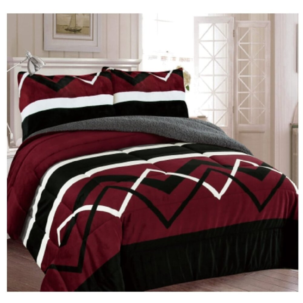 Modern Burgundy Wave set